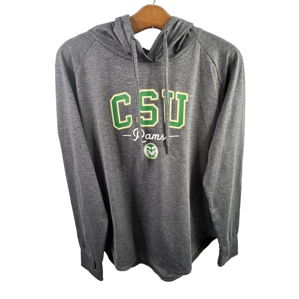 Ouray Hoodie Size Large Heather Gray CSU Rams Logo Long Sleeve Kangaroo Pocket